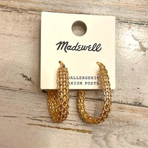Gold Tone Filigree Hoop Earrings - NWOT